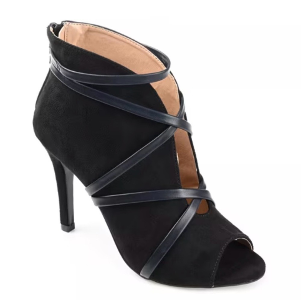 Journee Collection “Samara” peep toe dress booties Black Size 7.5W